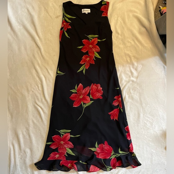 For Love And Lemons Dresses & Skirts - Vintage Studio I Midi Floral Dress Gown Black Flowy Size 8